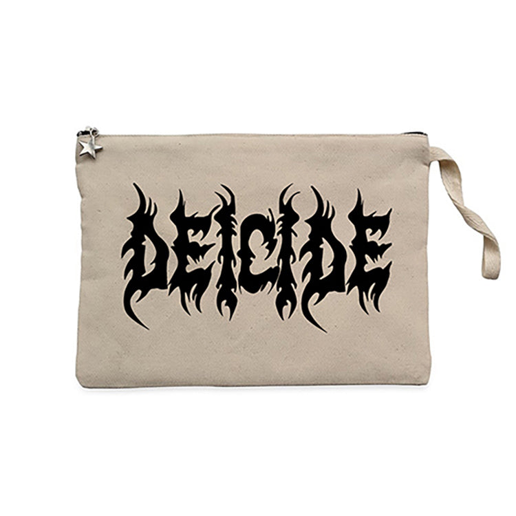 Deicide Logo Krem Clutch Astarlı Cüzdan / El Çantası