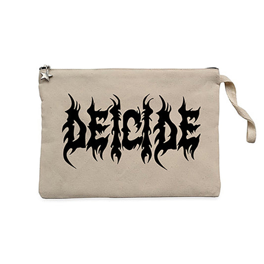 Deicide Logo Krem Clutch Astarlı Cüzdan / El Çantası