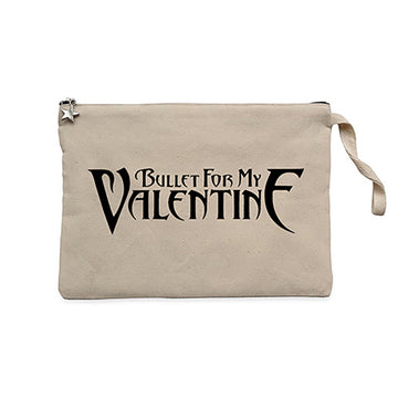 Bullet for My Valentine Logo Krem Clutch Astarlı Cüzdan / El Çantası