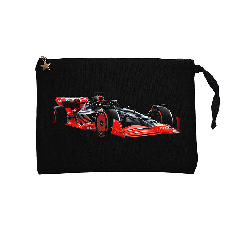 F1 Audi Car Siyah Clutch Astarlı Cüzdan / El Çantası