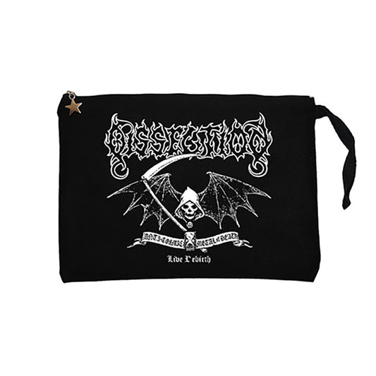 Dissection Live Rebirth Siyah Clutch Astarlı Cüzdan / El Çantası