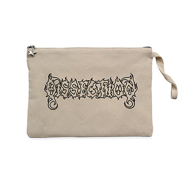 Dissection Logo Krem Clutch Astarlı Cüzdan / El Çantası