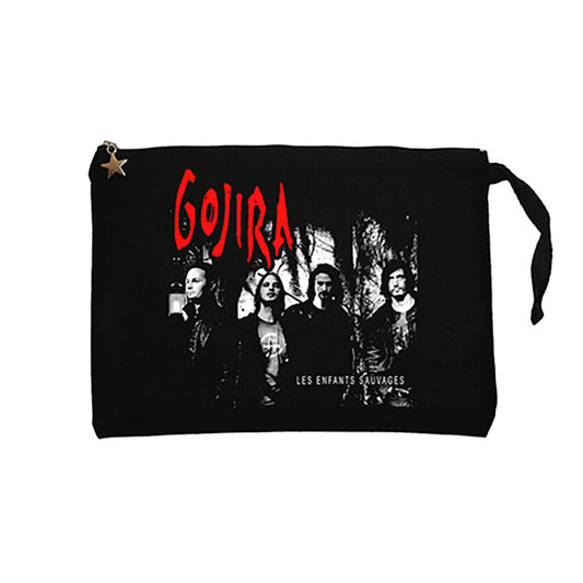 Gojira Les Enfants Sauvages Siyah Clutch Astarlı Cüzdan / El Çantası