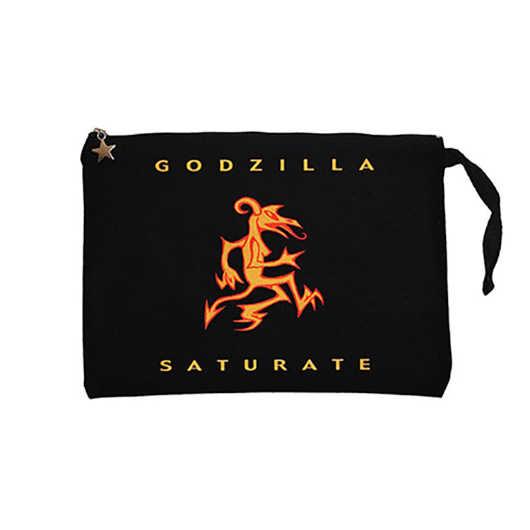 Gojira Saturate Siyah Clutch Astarlı Cüzdan / El Çantası