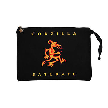 Gojira Saturate Siyah Clutch Astarlı Cüzdan / El Çantası