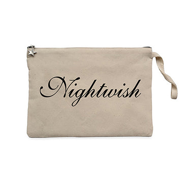 Nightwish Logo Krem Clutch Astarlı Cüzdan / El Çantası