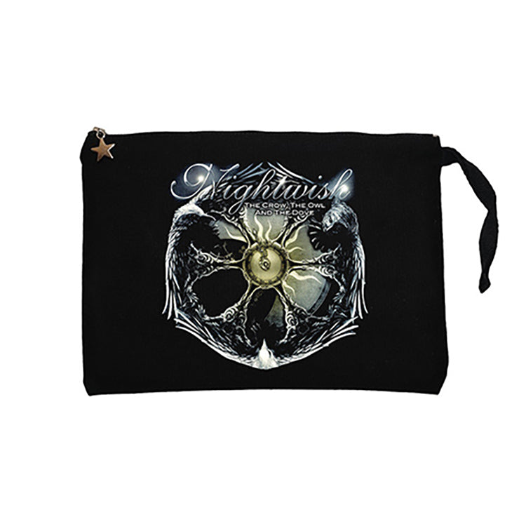Nightwish The Crow The Owl Siyah Clutch Astarlı Cüzdan / El Çantası