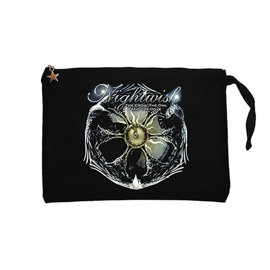 Nightwish The Crow The Owl Siyah Clutch Astarlı Cüzdan / El Çantası