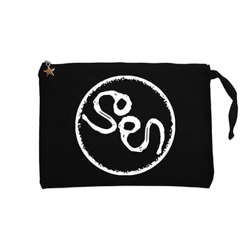 Soen Logo Siyah Clutch Astarlı Cüzdan / El Çantası