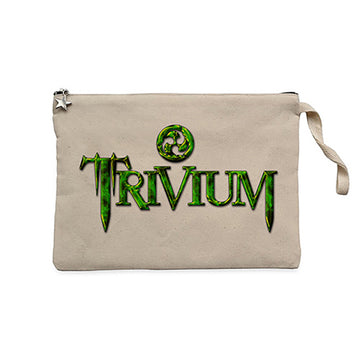 Trivium Logo Krem Clutch Astarlı Cüzdan / El Çantası