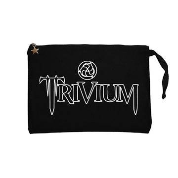 Trivium Logo Type Siyah Clutch Astarlı Cüzdan / El Çantası