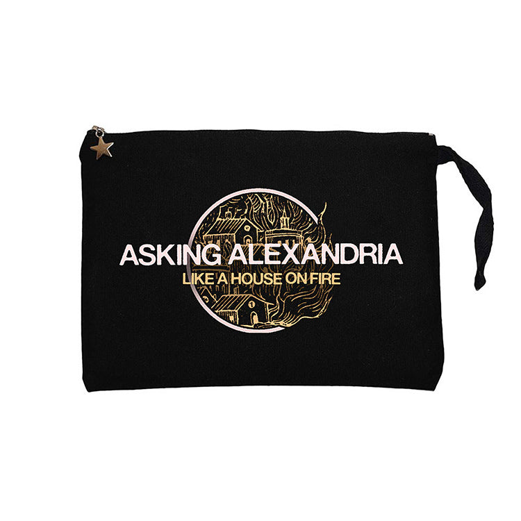 Asking Alexandria Like A House On Fire Siyah Clutch Astarlı Cüzdan / El Çantası