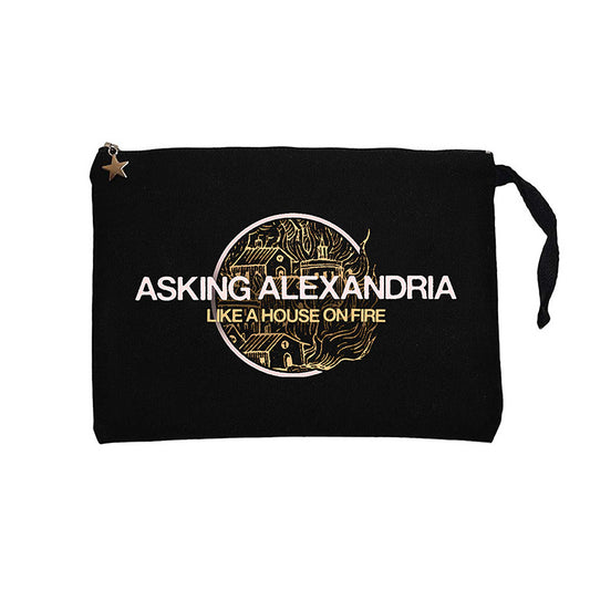 Asking Alexandria Like A House On Fire Siyah Clutch Astarlı Cüzdan / El Çantası