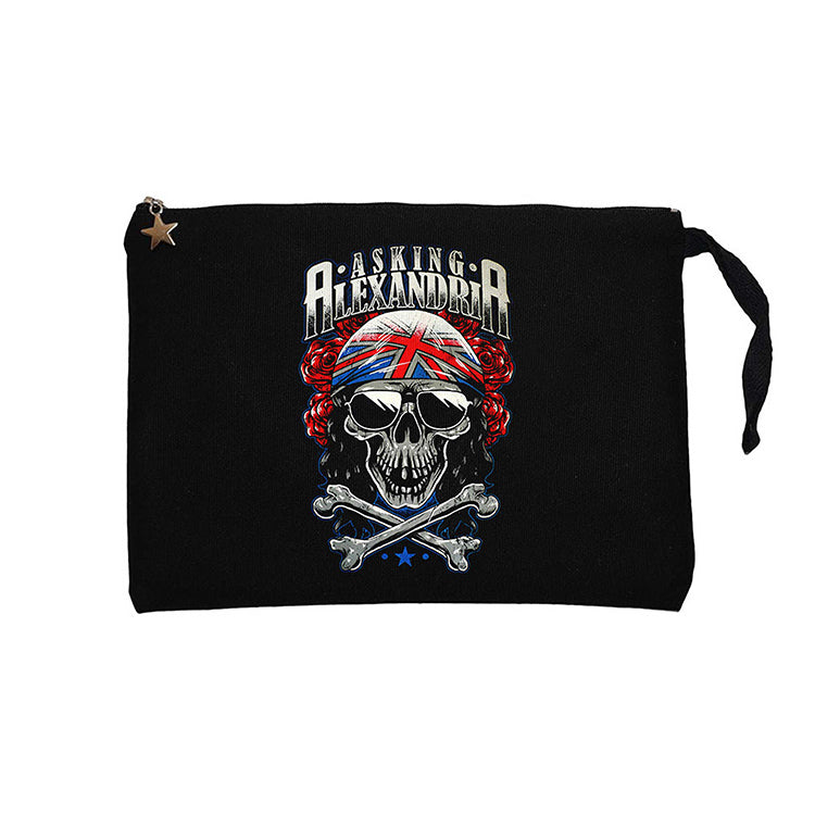 Asking Alexandria Skull Siyah Clutch Astarlı Cüzdan / El Çantası