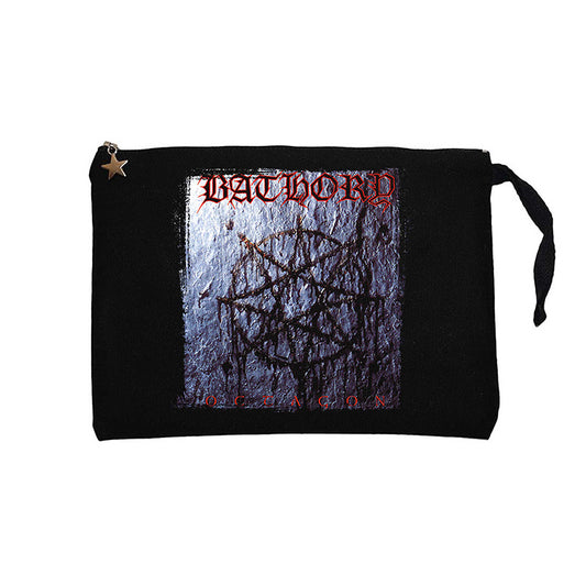 Bathory Octagon Siyah Clutch Astarlı Cüzdan / El Çantası