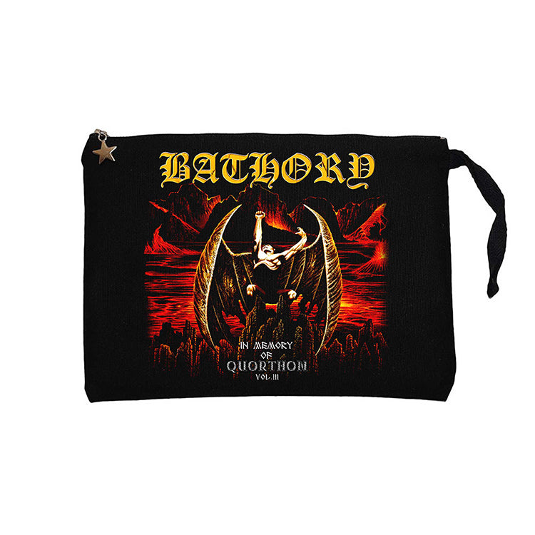 Bathory In Memory of Quorthon Siyah Clutch Astarlı Cüzdan / El Çantası