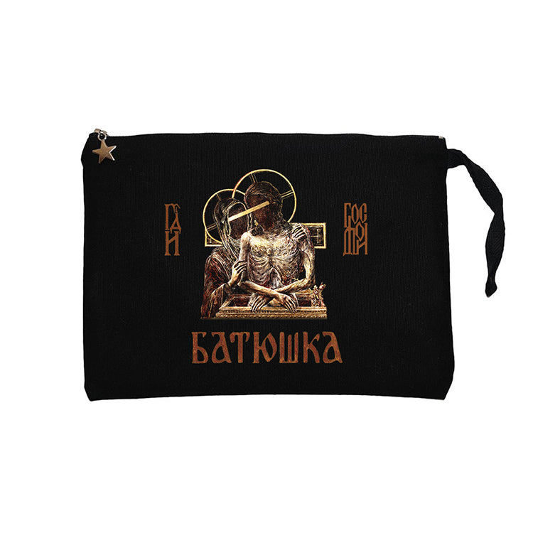 Batushka Hospodi Siyah Clutch Astarlı Cüzdan / El Çantası