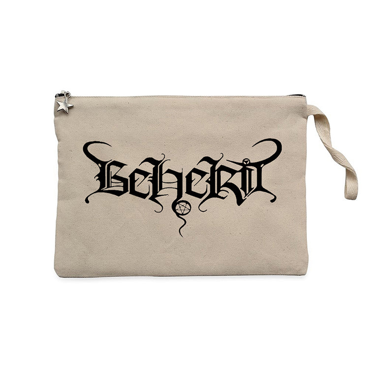 Beherit Logo Krem Clutch Astarlı Cüzdan / El Çantası