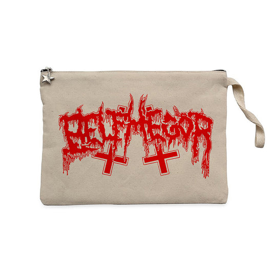 Belphegor Logo Krem Clutch Astarlı Cüzdan / El Çantası