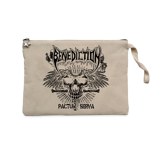 Benediction Pactum Serva Krem Clutch Astarlı Cüzdan / El Çantası