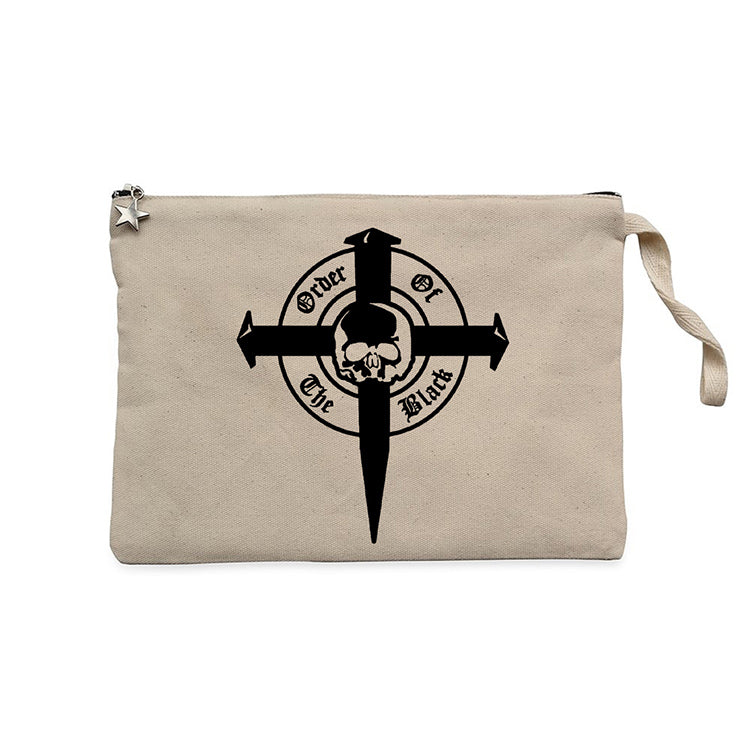 Black Label Society Order Of Black Skull Krem Clutch Astarlı Cüzdan / El Çantası