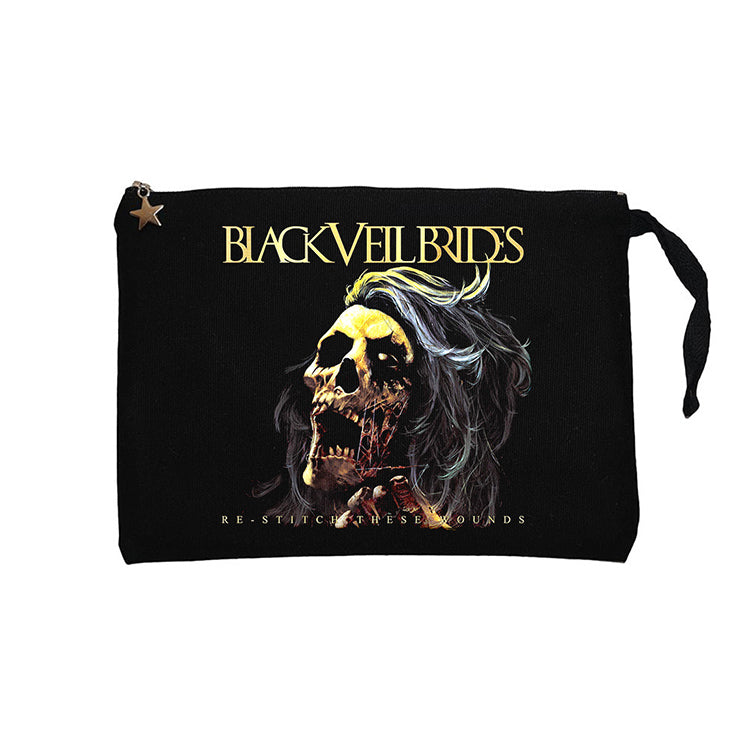 Black Veil Brides Re Stitch These Wounds Siyah Clutch Astarlı Cüzdan / El Çantası