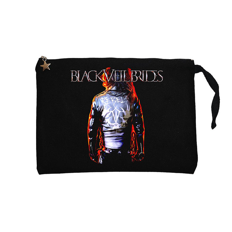 Black Veil Brides Rebels Siyah Clutch Astarlı Cüzdan / El Çantası