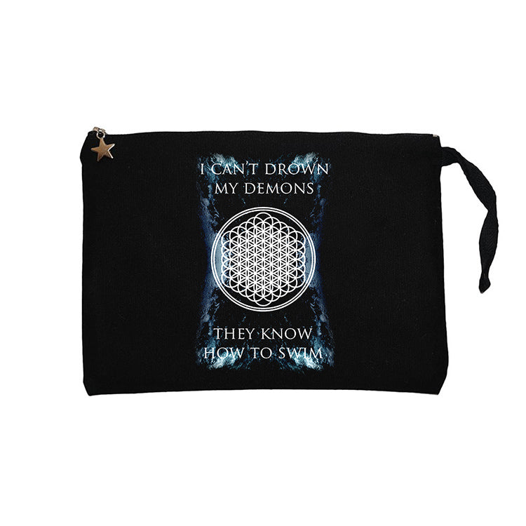 Bring Me The Horizon I Can't Drown My Demons Siyah Clutch Astarlı Cüzdan / El Çantası