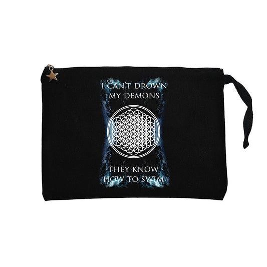 Bring Me The Horizon I Can't Drown My Demons Siyah Clutch Astarlı Cüzdan / El Çantası