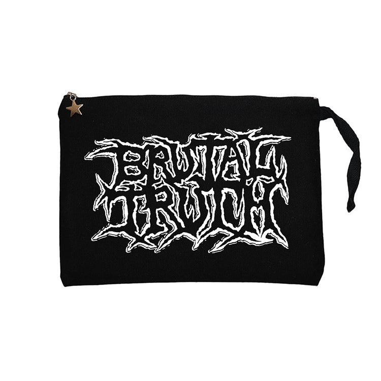 Brutal Truth Classic Siyah Clutch Astarlı Cüzdan / El Çantası