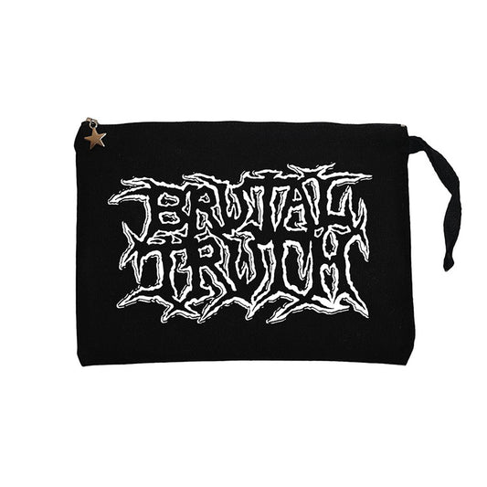 Brutal Truth Classic Siyah Clutch Astarlı Cüzdan / El Çantası