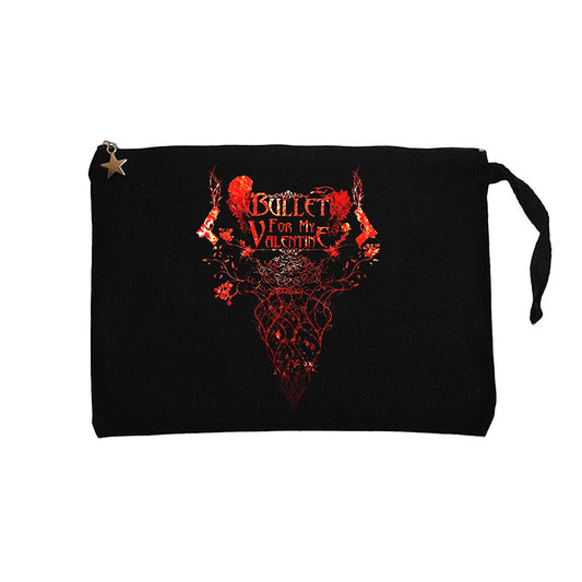 Bullet For My Valentine Rose Siyah Clutch Astarlı Cüzdan / El Çantası