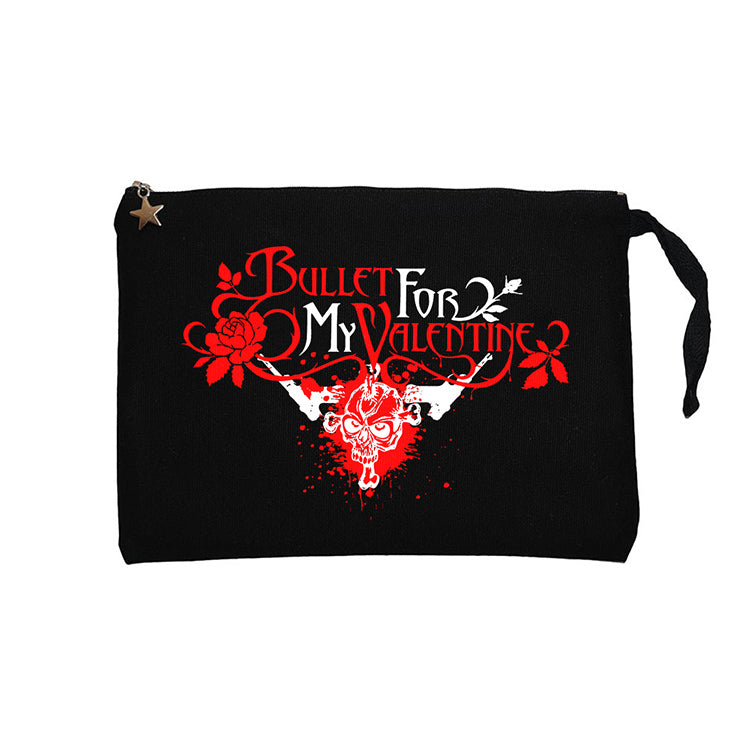 Bullet Gor My Valentine Skull Classic Siyah Clutch Astarlı Cüzdan / El Çantası