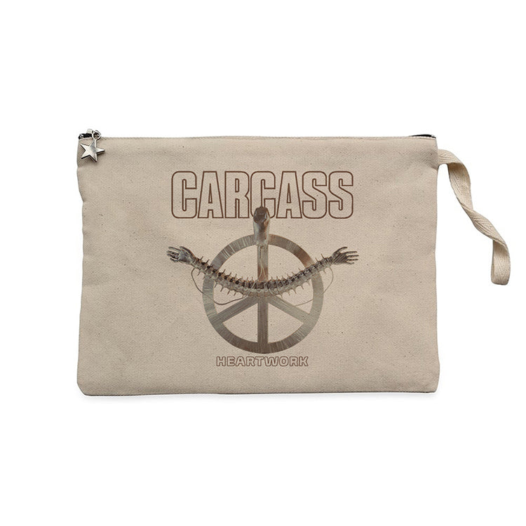 Carcass Heartwork Krem Clutch Astarlı Cüzdan / El Çantası