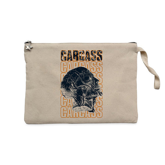 Carcass Human Krem Clutch Astarlı Cüzdan / El Çantası