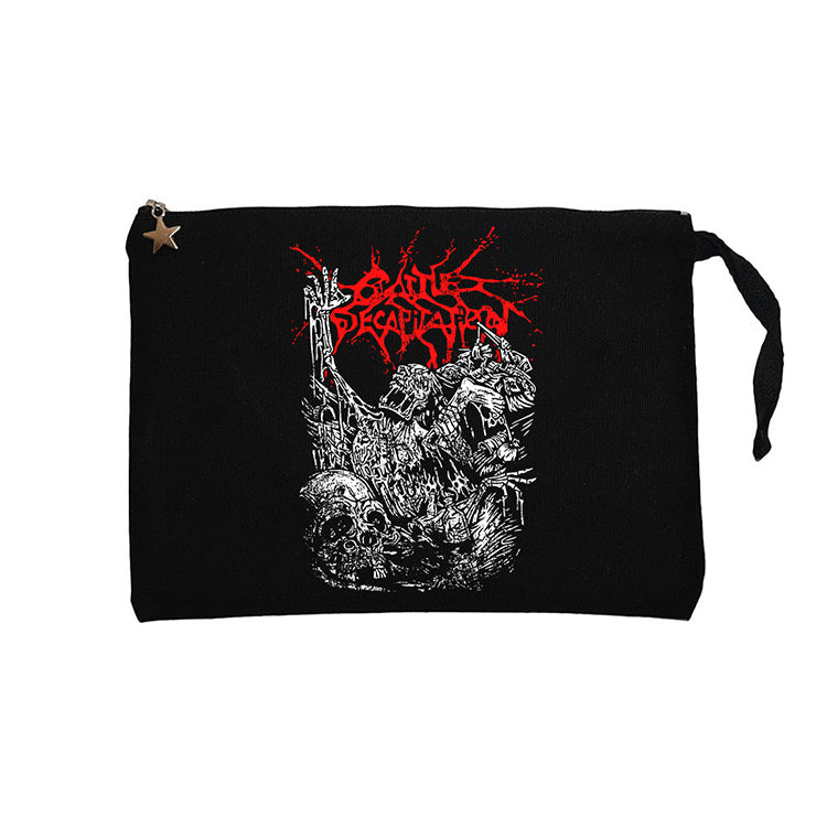 Cattle Decapitation Design Classic Siyah Clutch Astarlı Cüzdan / El Çantası