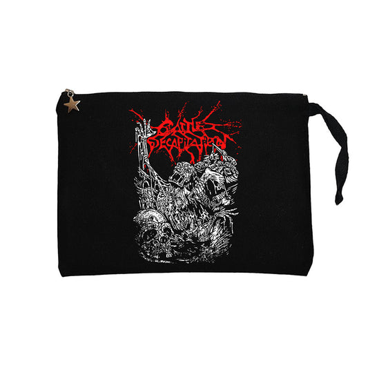 Cattle Decapitation Design Classic Siyah Clutch Astarlı Cüzdan / El Çantası