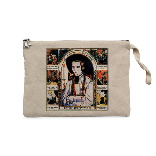 Cattle Decapitation Ten Torments Of The Damned Krem Clutch Astarlı Cüzdan / El Çantası