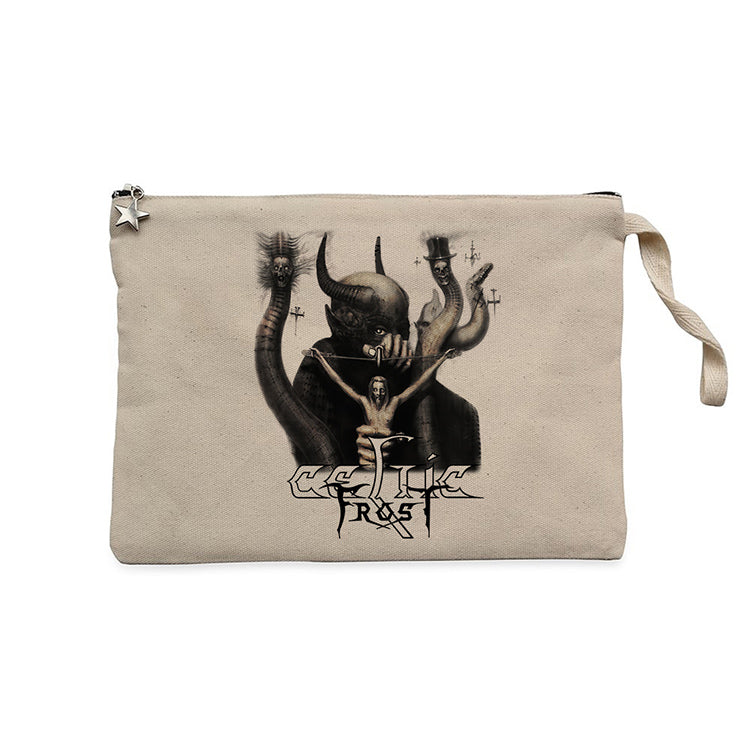 Celtic Frost To Mega Therion Krem Clutch Astarlı Cüzdan / El Çantası