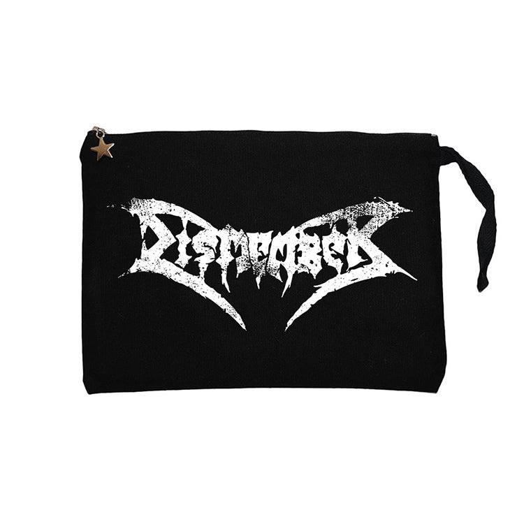 Dismember Logo Siyah Clutch Astarlı Cüzdan / El Çantası