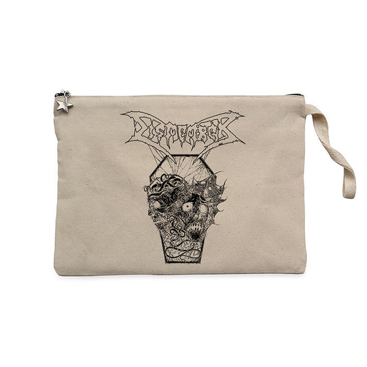 Dismember Skull Krem Clutch Astarlı Cüzdan / El Çantası