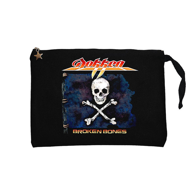 Dokken Broken Bones Siyah Clutch Astarlı Cüzdan / El Çantası