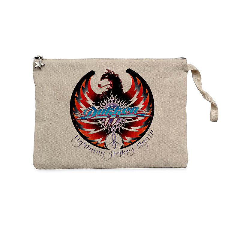 Dokken Lightning Strikes Again Krem Clutch Astarlı Cüzdan / El Çantası