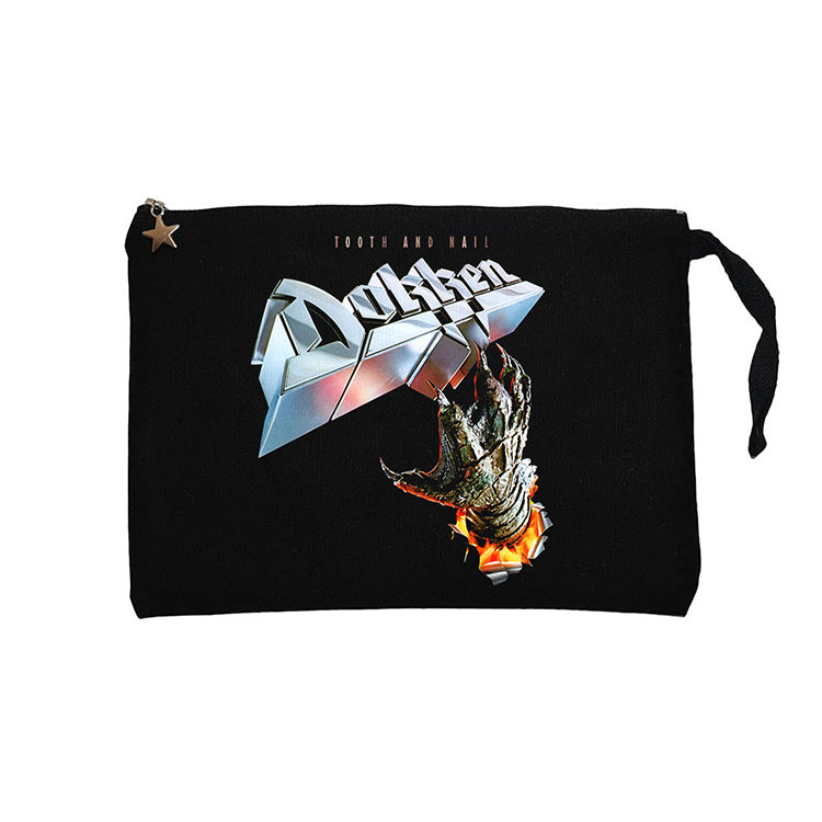 Dokken Tooth And Nail Siyah Clutch Astarlı Cüzdan / El Çantası