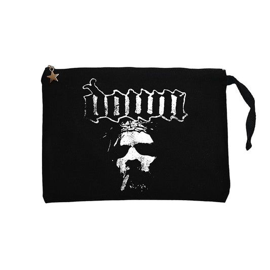 Down Jesus Face Siyah Clutch Astarlı Cüzdan / El Çantası