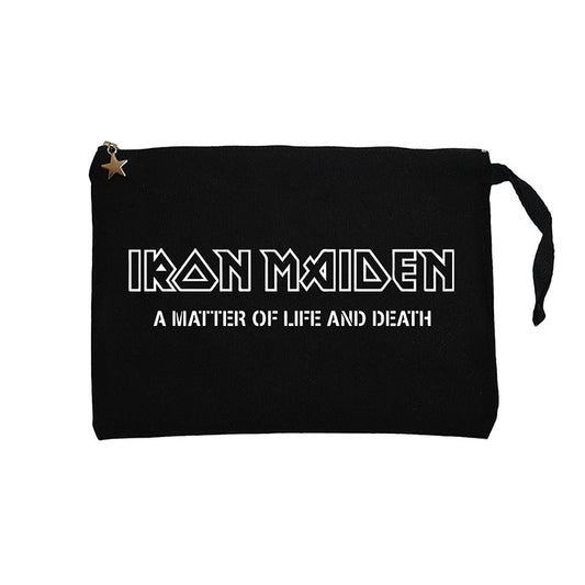 Iron Maiden Matter Of Life Yazı Siyah Clutch Astarlı Cüzdan / El Çantası