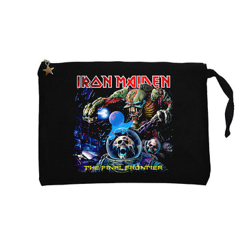 Iron Maiden The Final Frontier Siyah Clutch Astarlı Cüzdan / El Çantası