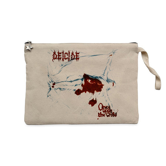 Deicide Once Upon the Cross Krem Clutch Astarlı Cüzdan / El Çantası
