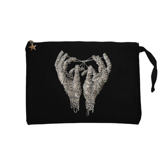 Mummy Hands Siyah Clutch Astarlı Cüzdan / El Çantası