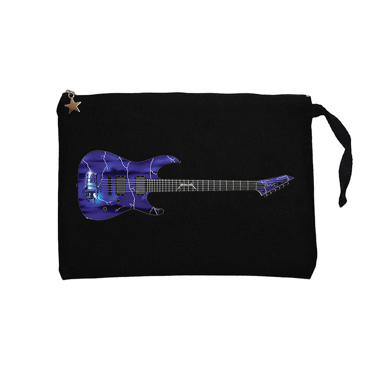 Metallica Ride The Lightning Guitar Siyah Clutch Astarlı Cüzdan / El Çantası